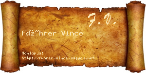 Führer Vince névjegykártya