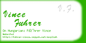 vince fuhrer business card